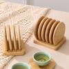 Bamboo Coaster Set Simple Creative Cup Holder Round Water Cup Insulation Pad Bamboo Tea Cup Holder Display Rack