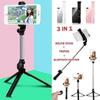 Mini Wireless Bluetooth Selfie Stick Monopod Extendable Tripod Selfie Stick & Double Phone Holder