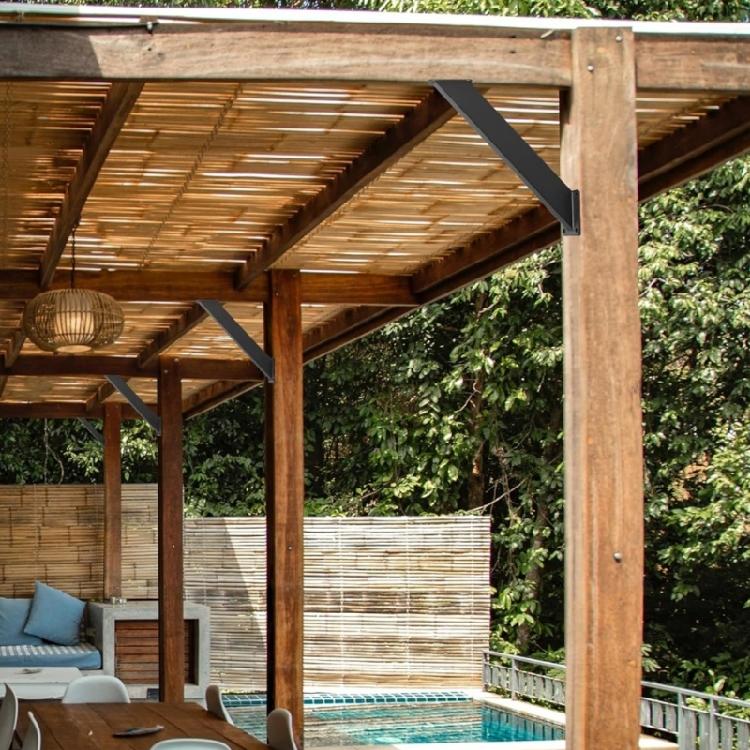 2Pcs Heavy Duty Gazebo Support Rod Garden Pergolas Support Connectors Bracket Hardware 45 Degree Angles Support Brackets