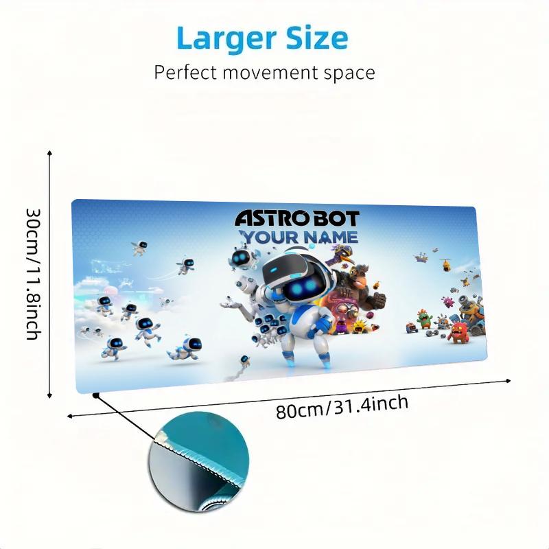 Astro Bot Print Custom Name Large Size Mouse Pad Gaming Table Cushion Nonslip Laptop Tablet Big XXL Mat Mini PC Playmat With Lock edge