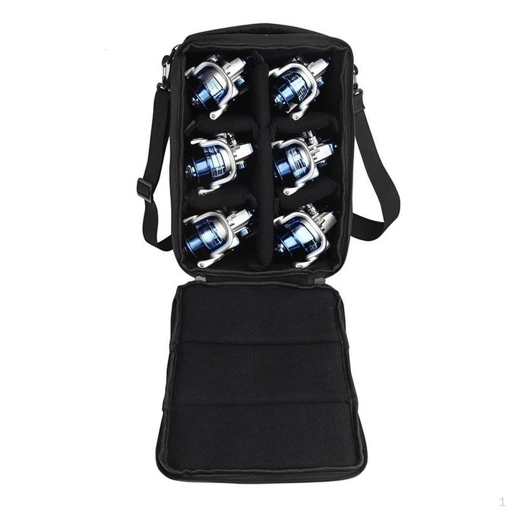 Fishing Reel Bag Crossbody Shoulder Nylon Cloth Practical Water Resistant Shockproof Drum Reels