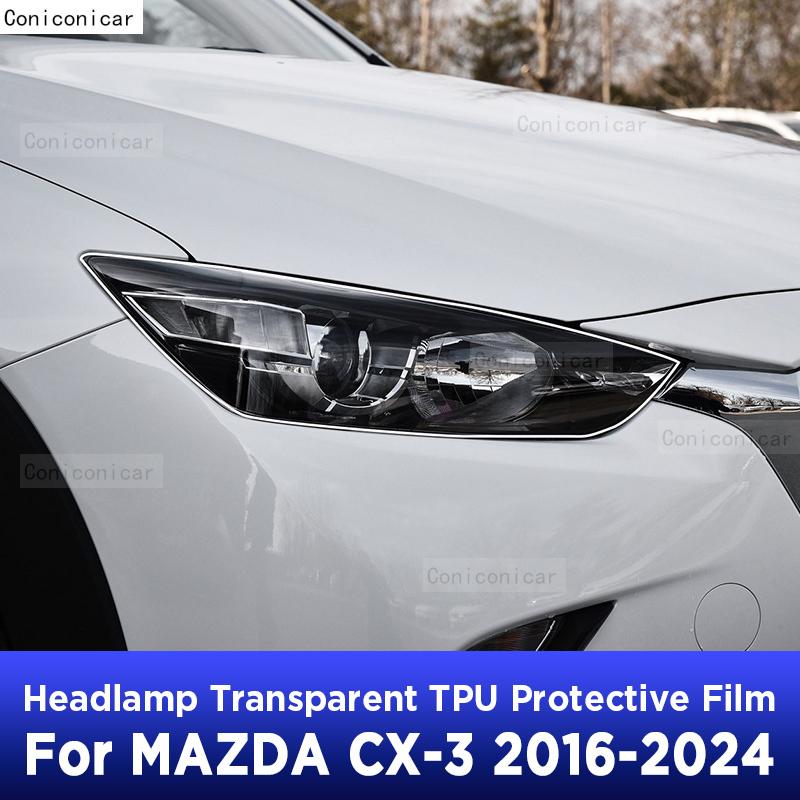 Autoscheinwerfer-Schutz Transparente Kratzfeste Schutzfolie TPU-Aufkleber für MAZDA CX-3 2016-2024 Zubehör