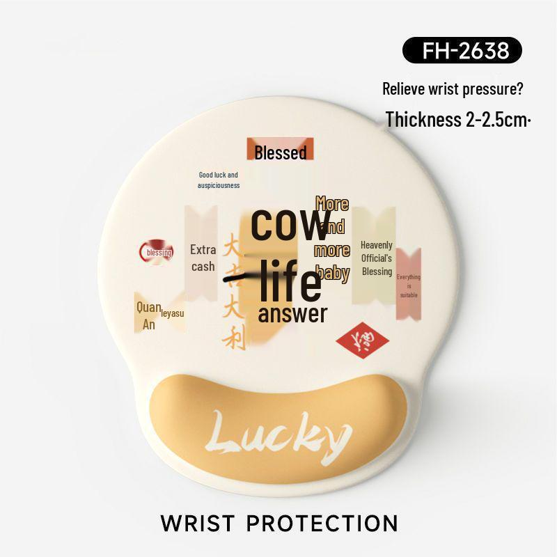 Creative Ink Wash Wrist Support Mouse Pad: Anti-Slip Hand Rest for Office and Laptop Keyboard Use