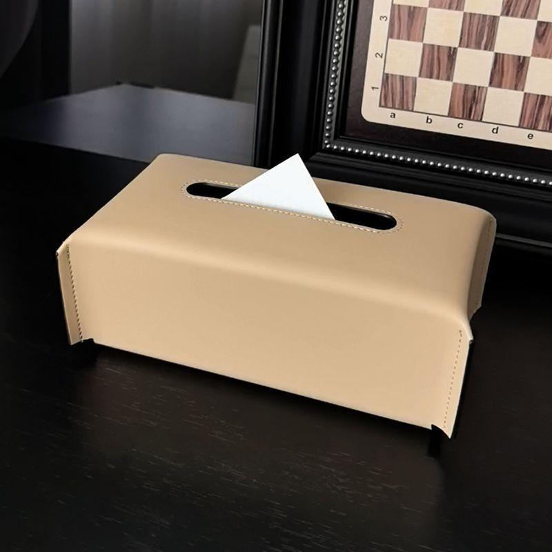 Scatola di fazzoletti di lusso Custodia per tovaglioli in pelle Copertura di carta Porta fazzoletti per soggiorno Tavolo da ufficio Decorazione per casa Tavolo da pranzo Auto