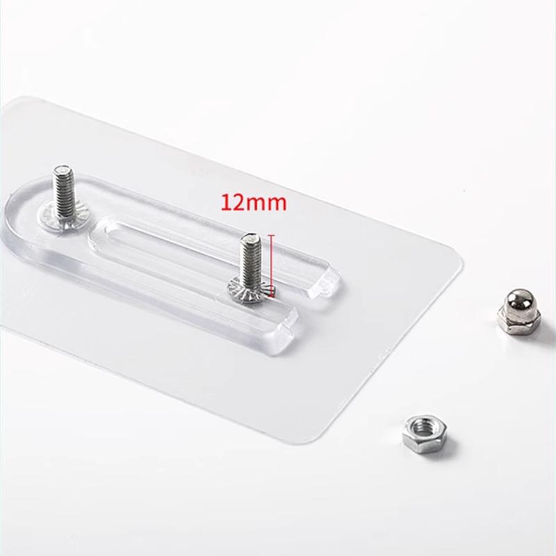 80pcs Adjustable Screw Stickers Strong Adhesive Seamless Sticky Wall Hook Nail Mounting Rack Double Pegs Wall Picture Hook Kits