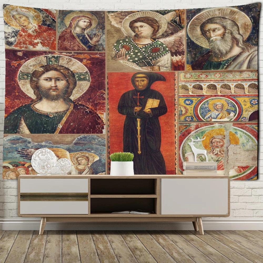 

Imperium Romanum Картинний гобелен Династія короля Юстиніана Ретро настінна тканина Настінні гобелени Бохо Домашній декор Настінне мистецтво Мурал Макраме 74x94cm(29x37in)
