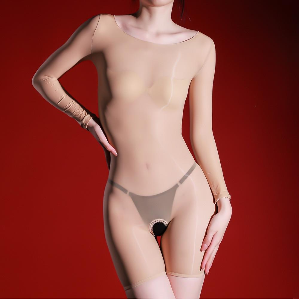 Men'S And Women'S Five-Finger Glossy Open-Crotch Pantyhose, 912 Stitches, One-Piece Erotic Horse Oil Stockings, No Need To Remov