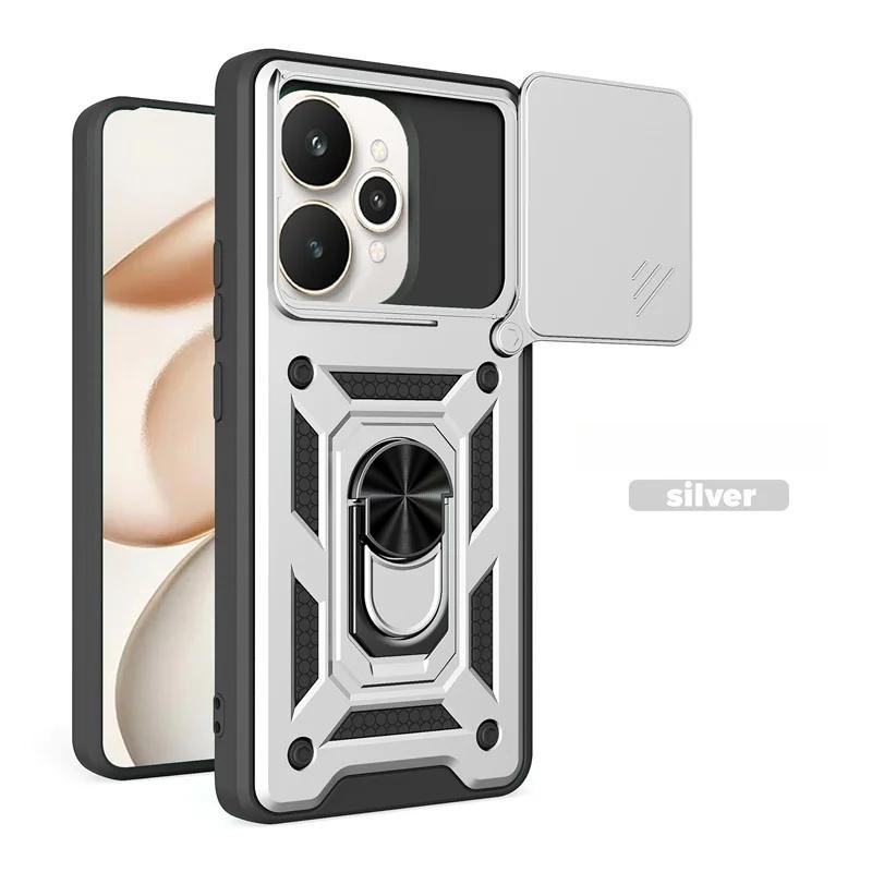 Przesuwane Etui Pancerne na Aparat Dla Realme 15 Pro 5G Magnetyczny Uchwyt Samochodowy Pierścień Ochronny Funda Dla Realme 15T Realme15 Pro 15Pro Tylna Pokrywa