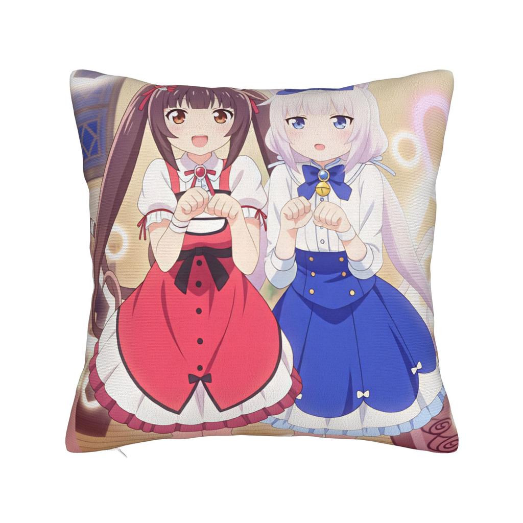 Pillow Cover NEKOPARA Graphic Cushion Cover Cute Funny Pillow Case For Sofa Home Decorative Pillowcases