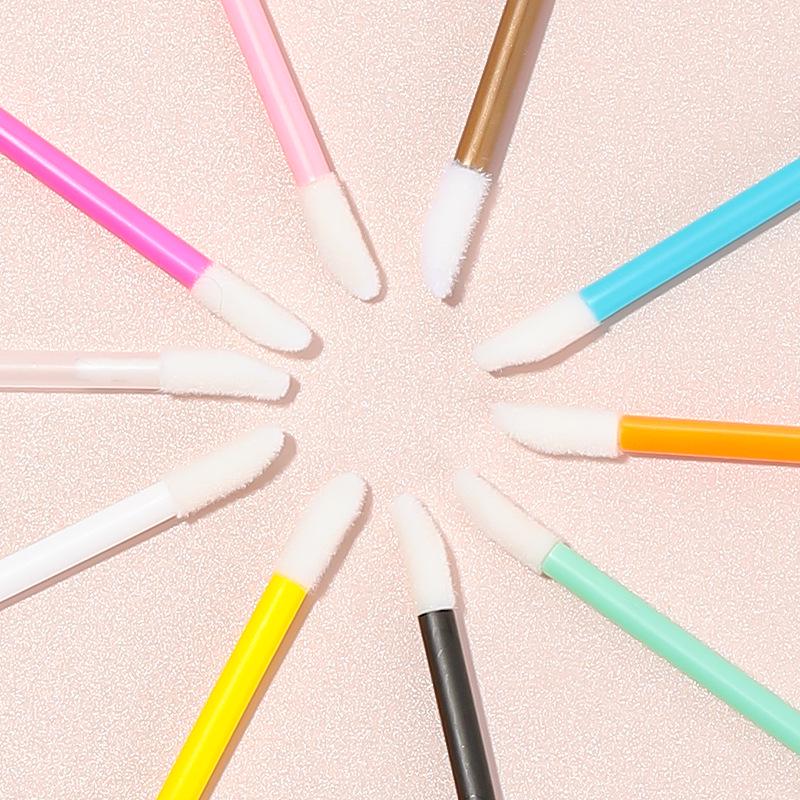 Compact Nylon Lip & Eye Makeup Brush - Disposable, Hollow Rod Design for Lipstick, Lip Gloss, and Eyeshadow Application