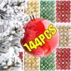 144/24 Stück Mini-Weihnachtskugeln Schmuck Rot Gold Silber Weihnachtsbaumkugeln DIY Anhänger Weihnachten Party Dekoration Geschenk Neujahr