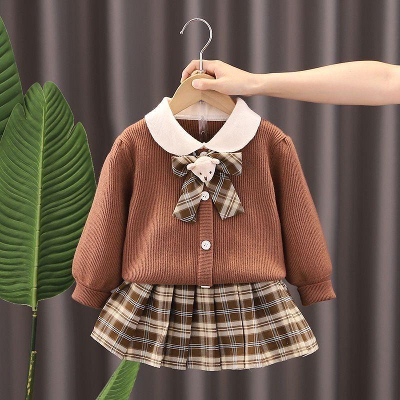 Trendy Girls Two Piece Outfit Chic Spring Autumn Cotton Clothing For Children StyleA,73
