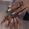 European and American Fake Nails Simple Solid Color Wearing Nail Pieces Fake Nails French Leopard Print Removable Nail Pieces 24 Pieces