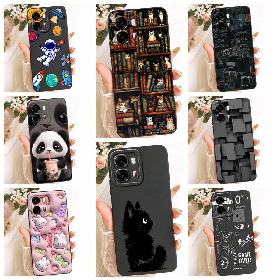 For Oppo A6S 4G 5G CPH2815 CPH2789 Oppo A6 Pro 5G India Phone Case Floral Moon Nigth Bow Pattern Funda Soft Matte Silicone Cover