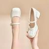 New Chinese Style Shoes Women's Thick Heel Single Shoes Spring and Autumn 2025 New versatile high heels to match skirts