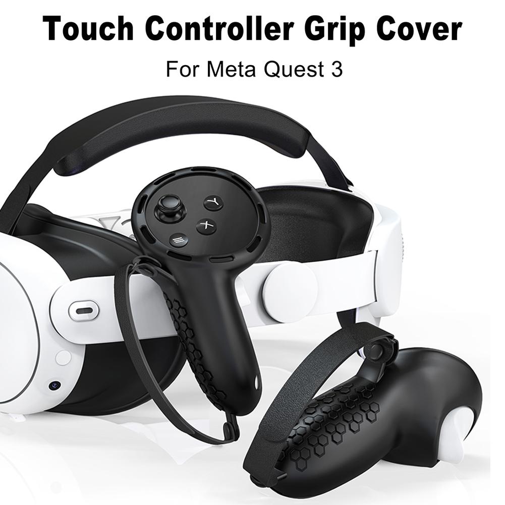 Silikon Greppskydd Skydd Anti-Repa Kontroller Greppskydd Anti-Halk DammTät Justerbar Handledsrem för Oculus Quest 3