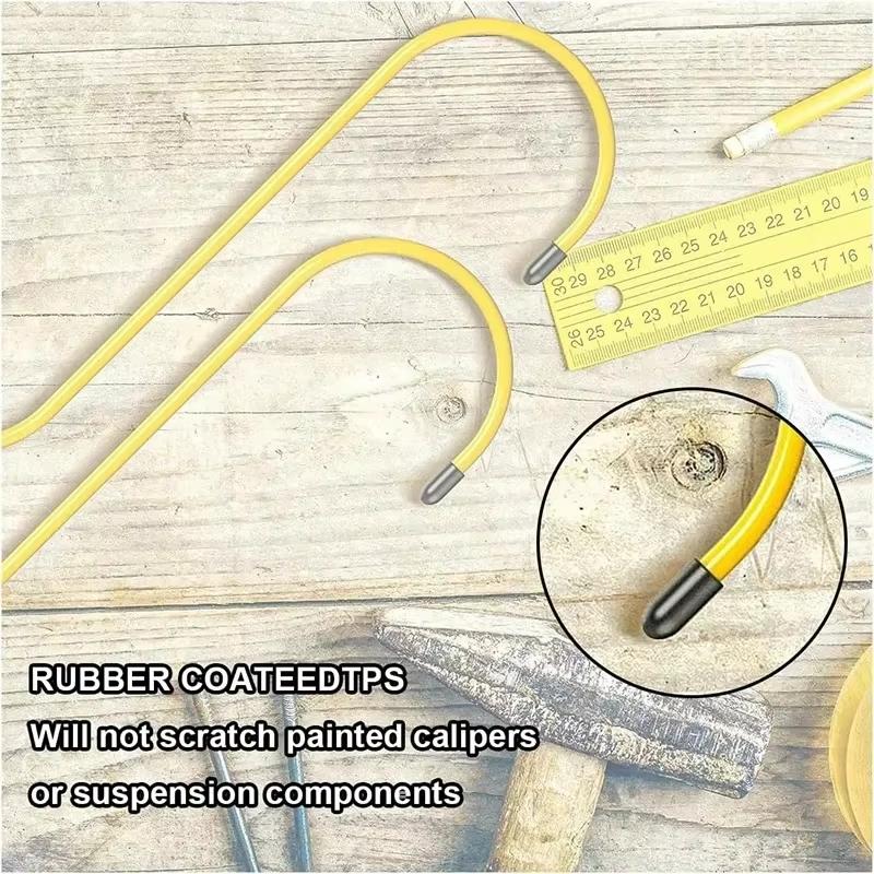 Ganchos para Pinzas de Freno de Coche Perchas para Pinzas de Freno de Automóvil Ganchos con Puntas de Goma Herramientas Universales para Trabajo en Rodamiento de Freno Eje Suspensión