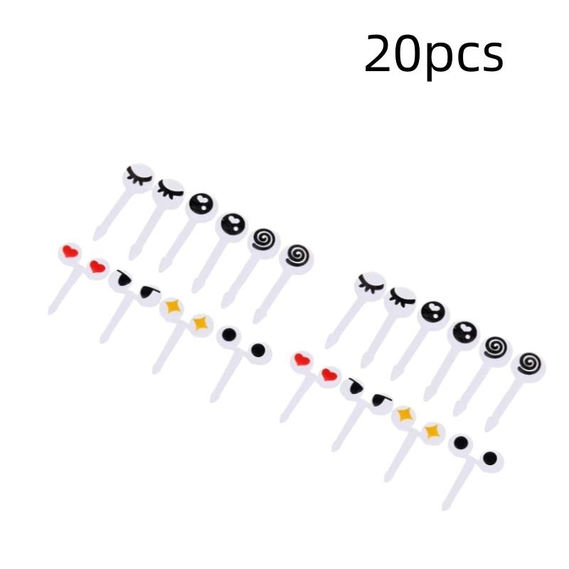 Plastic Fruit Toothpick Lovely Eye Cartoon Forks Bento Decorative Tableware Food Picks Fish Fork Dessert