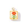 2 Pcs Ceramic Charms Multicolor Flower Rainbow Hand Drawing Double Sided Brass 18K Gold Plated Pendants For DIY Necklace Making