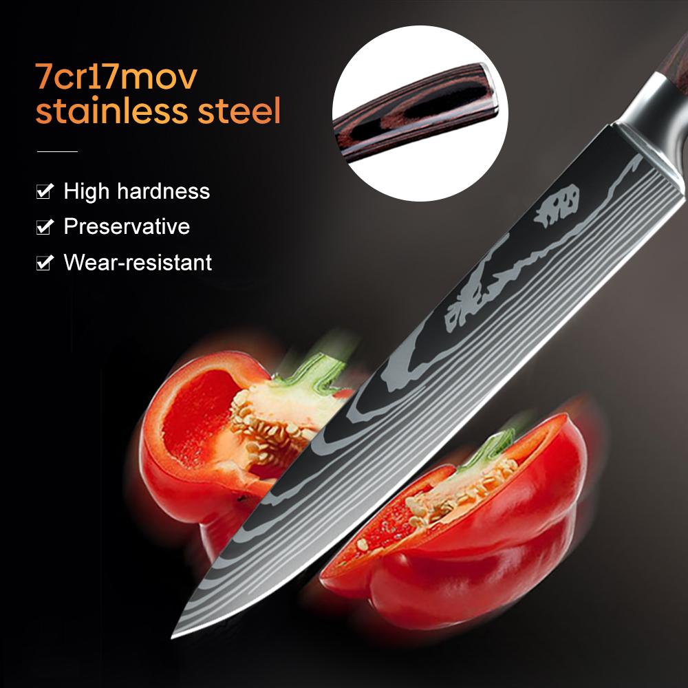 Japanese Kitchen Knives German Stainless Steel 8 Inch Slicing Knife Sharp Razor Carving Knife Sushi Knife for Birthday Gift