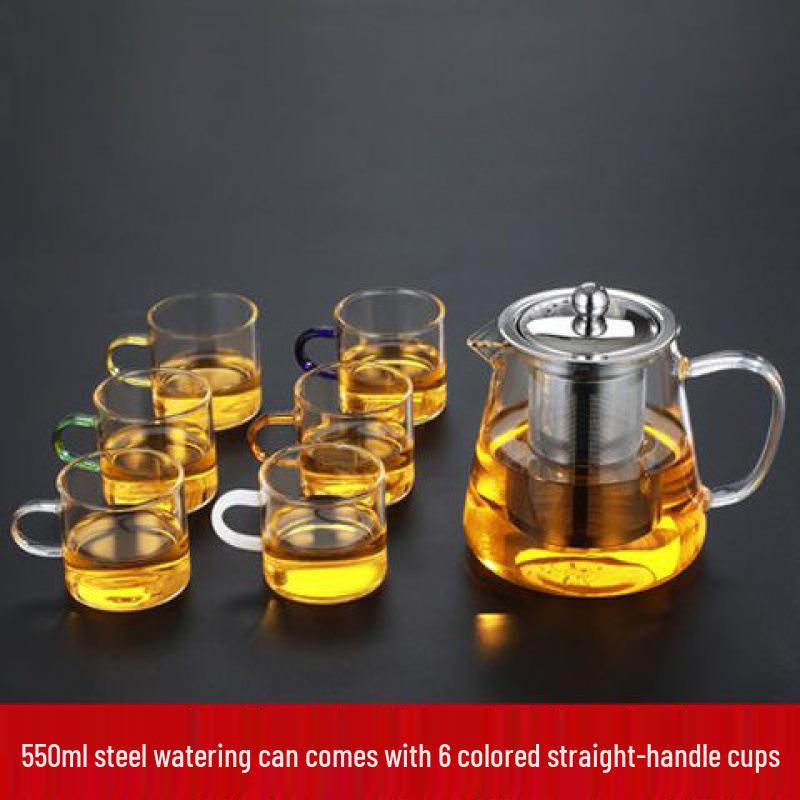 Heat-Resistant Glass Tea Cup with Handle - Household Gongfu Style, Transparent and Thickened for Individual Use