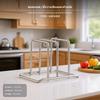 304 Stainless Steel Cutting Board Rack, Countertop Pot Lid Holder, Multicompartment Kitchen