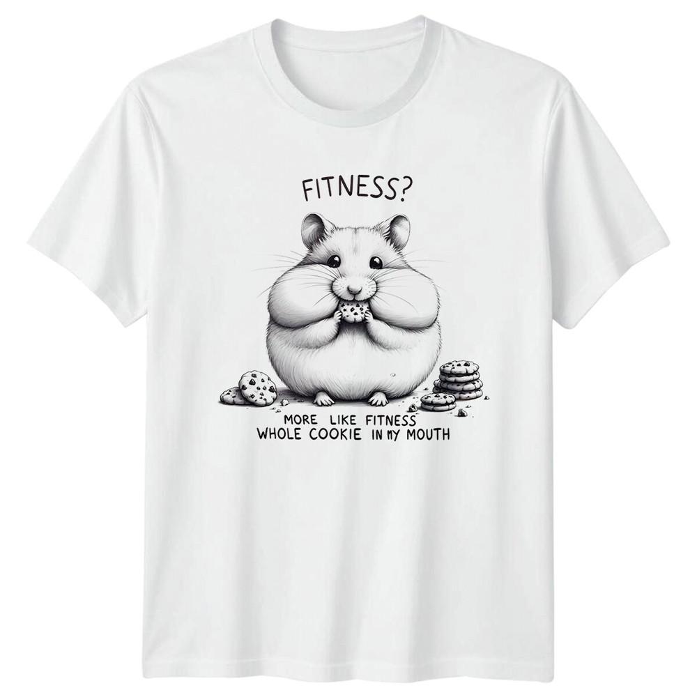 Funny Hamster Fitness More Like Fitness Whole Cookie in My Mouth TShirt S