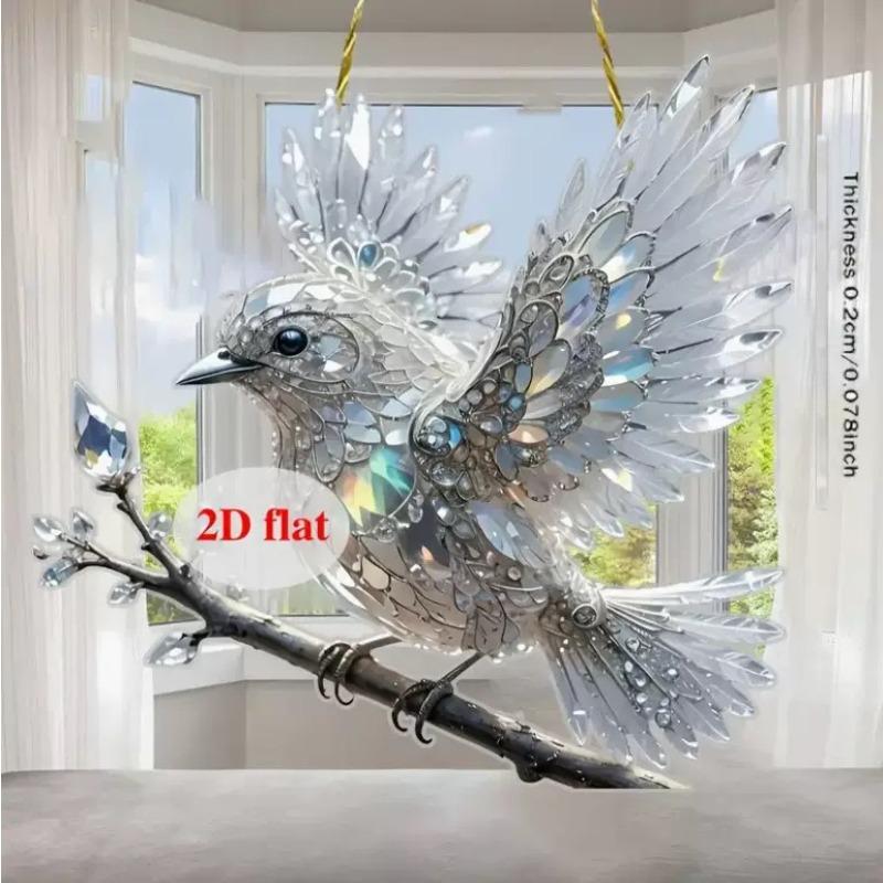 Pretty Bird Acrylic Living Room Courtyard Pendant Holiday Scene Decorative Pendant Gift