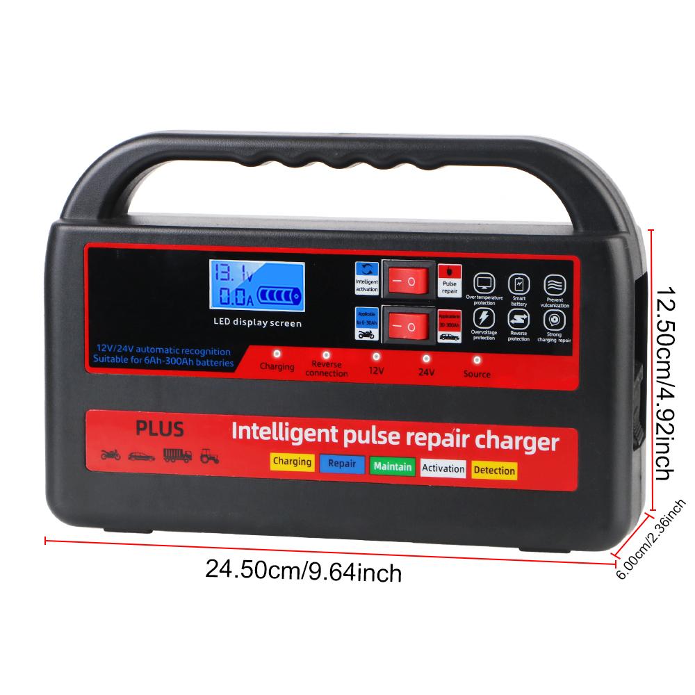 130W High Power 24V/12V Storage Batteries Chargers Intelligent Pulse Repair Digital For Lead Acid Batteries Car Battery Chargers