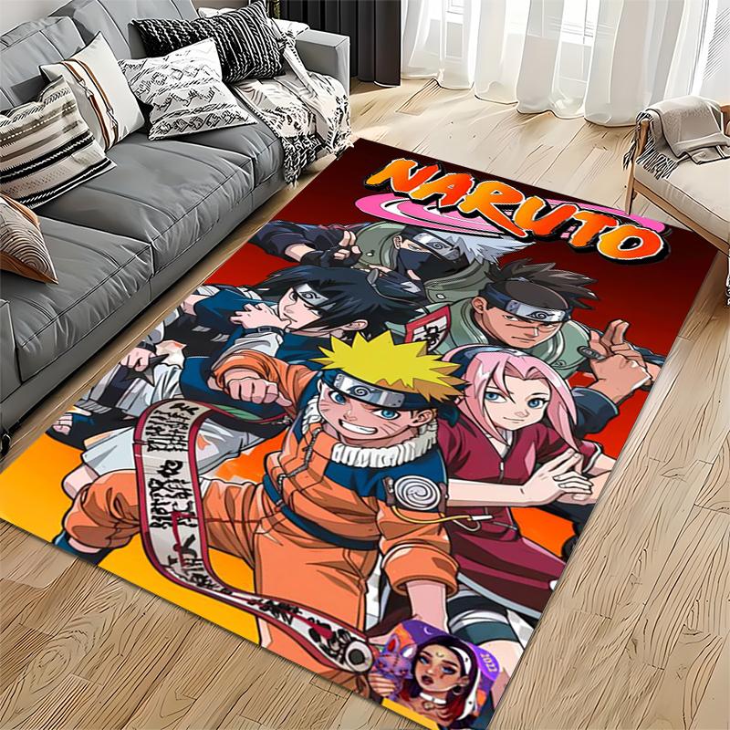 Naruto Anime Carpet Featuring Team 7 Characters and Vibrant Design Suitable for use as an anti-slip for living room bedroom sofas