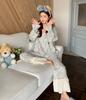 1011 new pajamas women's Korean small floral simple and comfortable lace set casual loose loungewear set