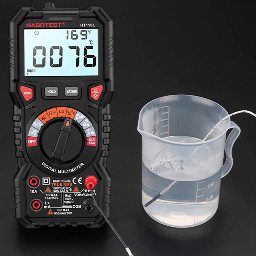 Digital Multimeter 6000 Counts DC/AC Ammeter Voltmeter Non Contact Voltage Detector LCD Voltage Current Tester Electrician Tools