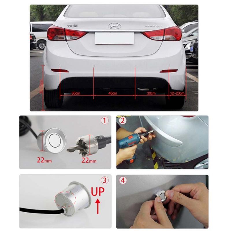 Samochodowa kamera parkowania cofania Bezprzewodowy czujnik parkowania Widok z tyłu samochodu Zestaw czujnika parkowania Detektor Led