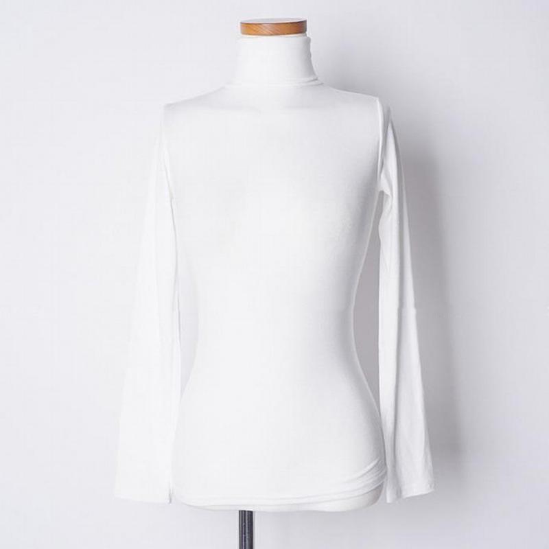 

Dongdaemun Women s Slim Fit High Neck T-shirt - 2024 Autumn/Winter Collection, High Quality, Opaque, Elastic Base Layer One Size білий