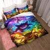 3D Cartoon Gengar 3-Piece Bedding Set — Includes Duvet Cover and Pillowcases. Ideal for Bedroom Decor and Children's Gifts; Suit