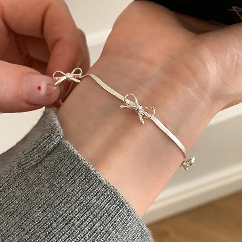 Brățări cu fundă dulce pentru femei, fete, spumante, panglică delicată, cu fundiță, oase de șarpe, brățară cu lanț, bijuterii de petrecere, cadouri