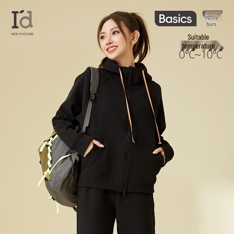 

Women s Koala Fleece Loose Fit Drawstring Hooded Zipper Cardigan S