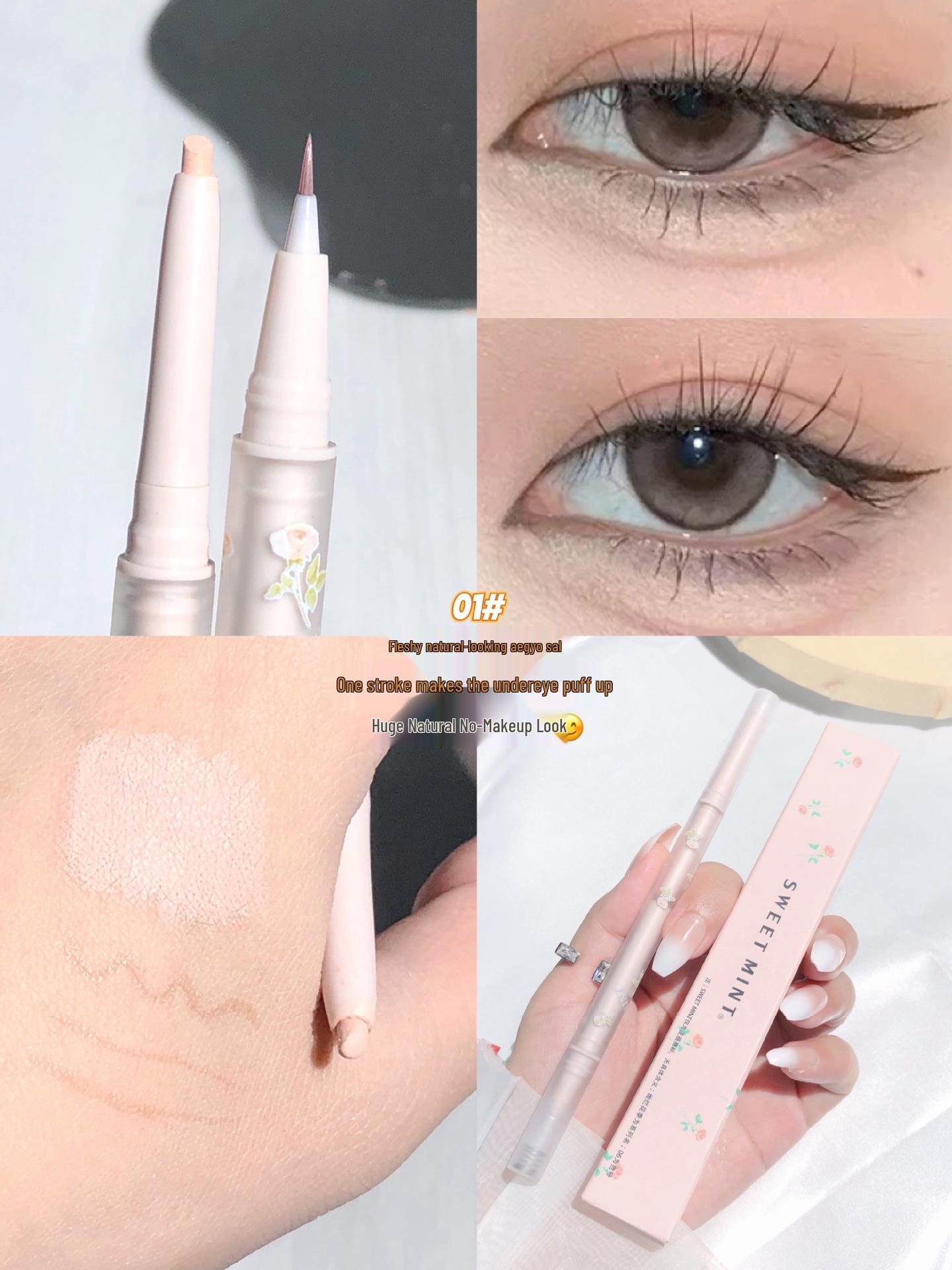 Sweet Mint Dual-Ended Under-Eye Concealer Stick with Pearlescent and Matte Finish for Eye and Face Highlights.