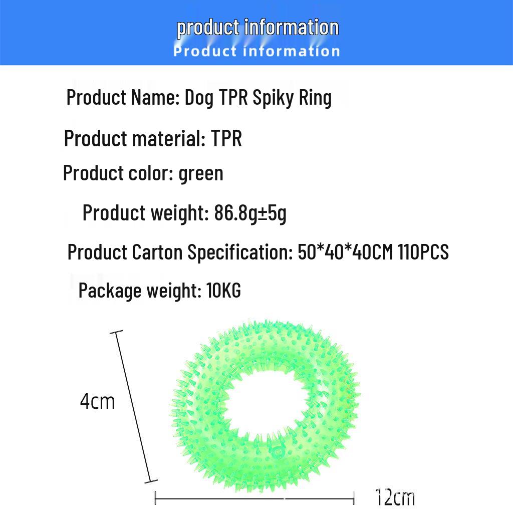 Durable Spiky Squeaky Ball Toy for Dogs - Bouncy, Chewing, Teething, Outdoor Fun, and Teeth Cleaning.