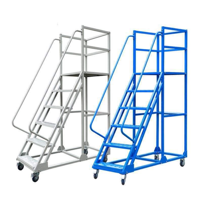 Mobile Extendable Ladder Truck for Warehouse and Supermarket Use