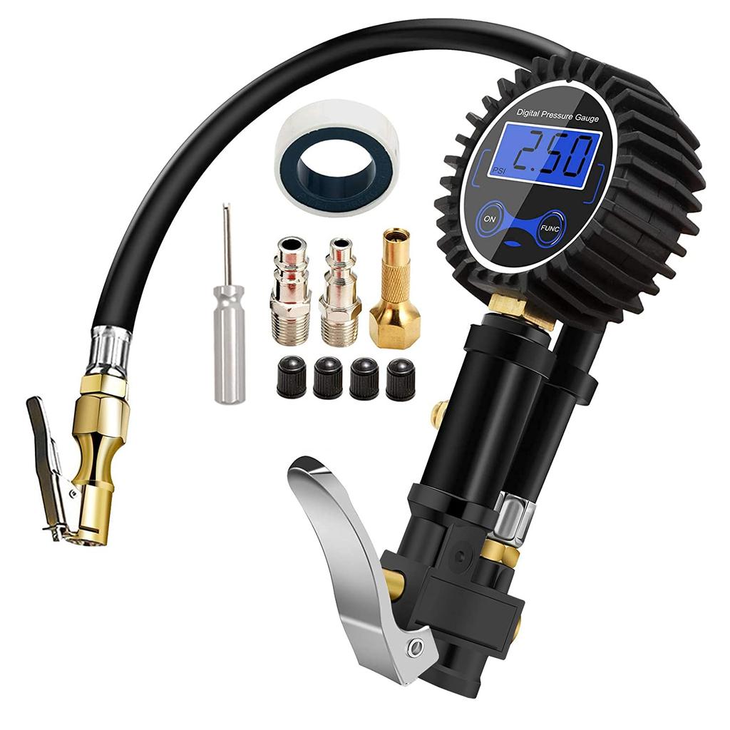 Air Gauge, Air Chuck Gun, 200 PSI/1424 KPA, Tire Gauge, Air Chuck, Digital, Air