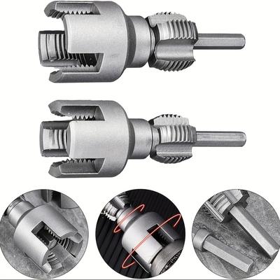 High-Speed Steel Electric Drill-Compatible PVC Pipe Thread Cutting Tool Kit, Integrated Internal & External 1/2" & 3/4" Thread Cutting Tool