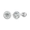 WOSTU Classical Round 0.1 CT Moissanite Stud Earrings For WOmen 925 Sterling Silver Original Earrings Moissanite Wedding Jewelry
