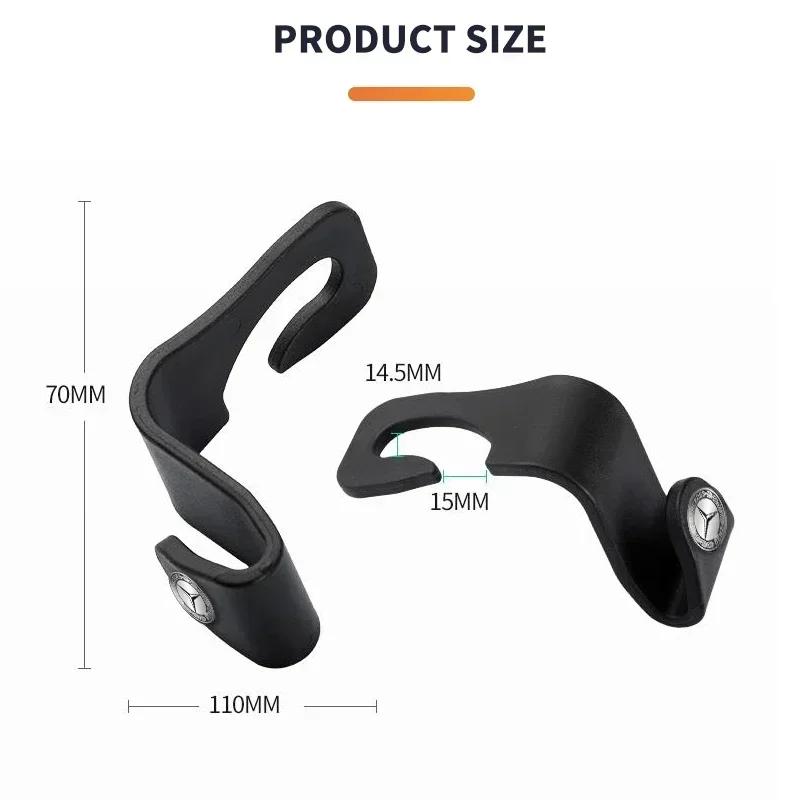WVWGI1 For Benz GLC GLK 1/2pcs Car Clips Front Seat Headrest Organizer Holder For Mercedes Benz C180 C200 C260 C300 W108 W124 W126 W140