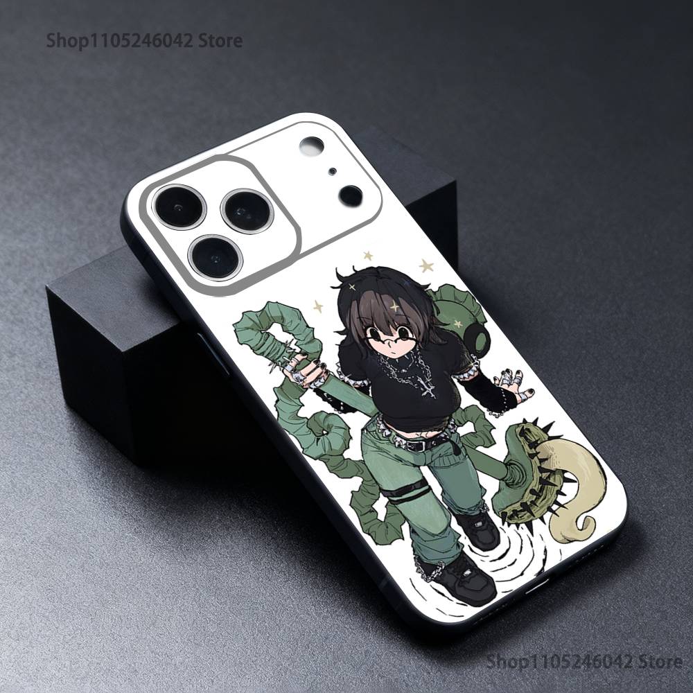 H-HunterS S-ShizukuS Black Soft Cover Phone Case For iPhone 17,16,15,14,13,12,11,Pro,Max,Plus