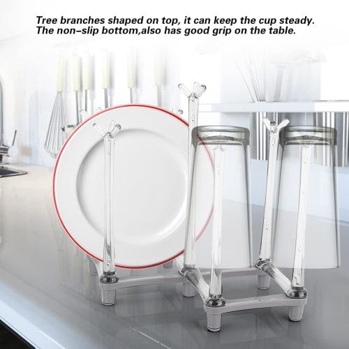 Urhomy Cup Holder, Cup Stand, Foldable, Retractable Cup Drying Rack, Bottle Drying Rack, Cup Drainer, Glass Stand for Drinking Glasses and Sports Bott
