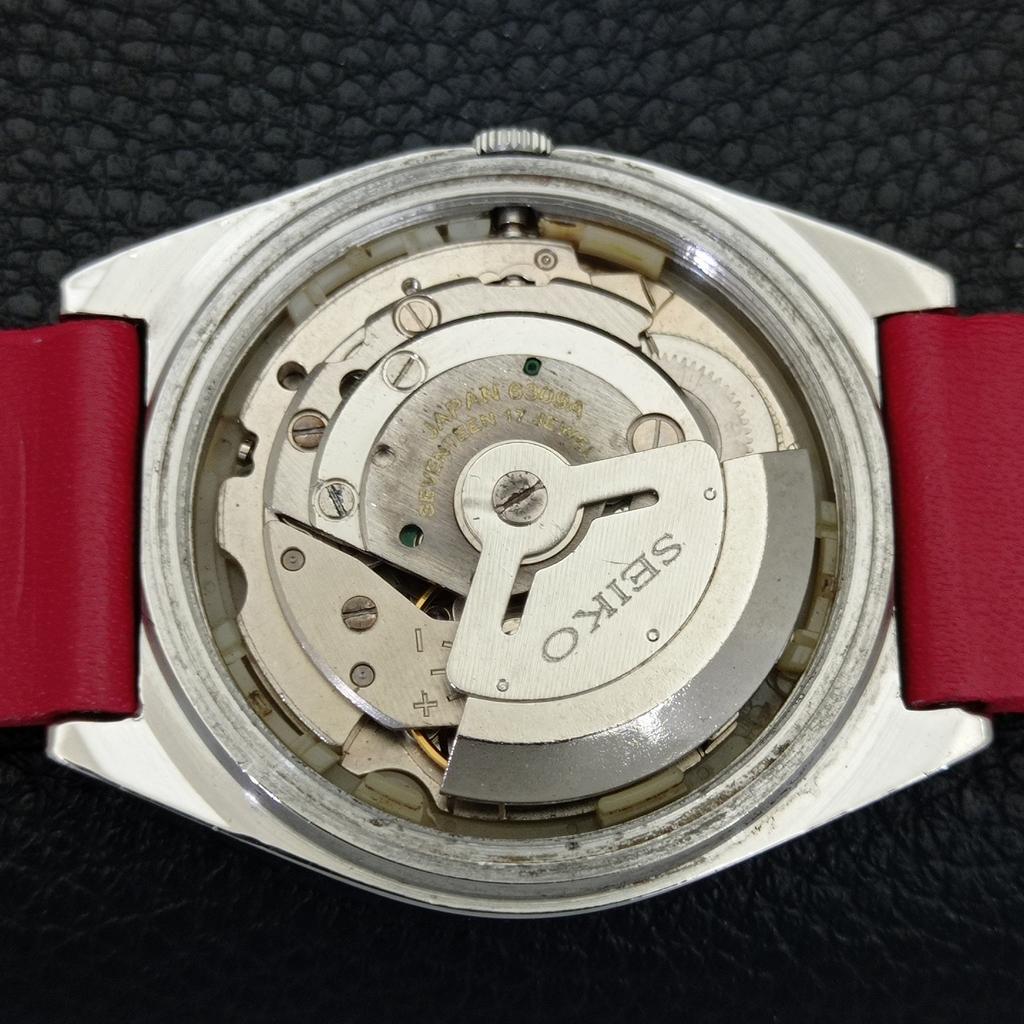 JAPAN VINTAGE SEIKO 5 AUTOMATIC 6309A MENS ARABIC RED COLOR DIAL WATCH A701585-5 R206b-a701585