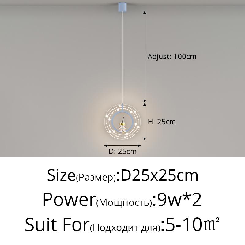 Led Children's Room Bedside Pendant Light Body Creative Cartoon Astronaut Bedroom Chandelier Home Indoor Decor Lighting Fixtures