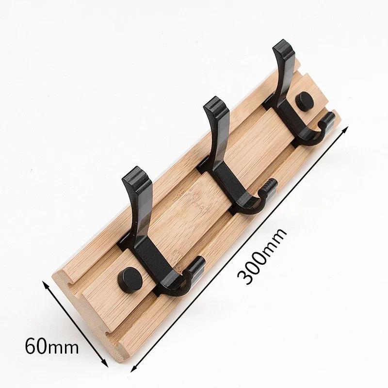 Creative Adjustable Bamboo Coat Hanging Rack Wall Mounted Bathroom Clothes Hats Aluminium Alloy Hooks Home Storage