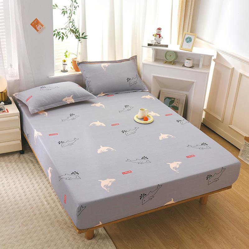 New Pure Cotton Single Bed Sheet Cartoon Small Fresh All Cotton Bed Sheet Single Double Mattress Protective Cover